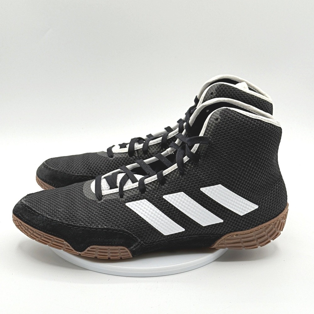 Adidas Tech Fall 2.0 Wrestling Shoes Size 8.5 Mens‎ Black/White/Gum FZ5388, NEW